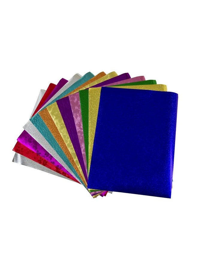 Hygloss Embossed Metallic Foil Paper For Arts & Crafts Classroom Activities & Artists8.5" X 11"12 Sheets 8.5X11Inch Assorted Colors & Designs - Image 1