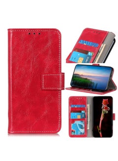 HuHa Case Cover For Xiaomi Poco M3 Pro 4G / Poco M3 Pro 5G / Redmi Note 10 5G Retro Crazy Horse Texture Horizontal Flip Leather Case with Holder & Card Slots & Photo Frame & Wallet Red 