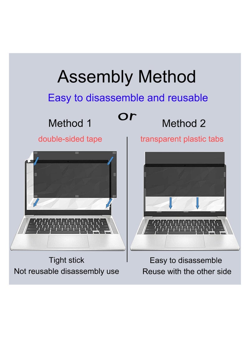 Laptop Privacy Screen 14 Inch, Laptop Screen Privacy Shield 16:10 Aspect Ratio Anti-Glare Blue Light Computer Monitor Protector,Removable 14in Filter for Lenovo HP Dell Acer Asus Thinkpad Envy Xps - Image 4