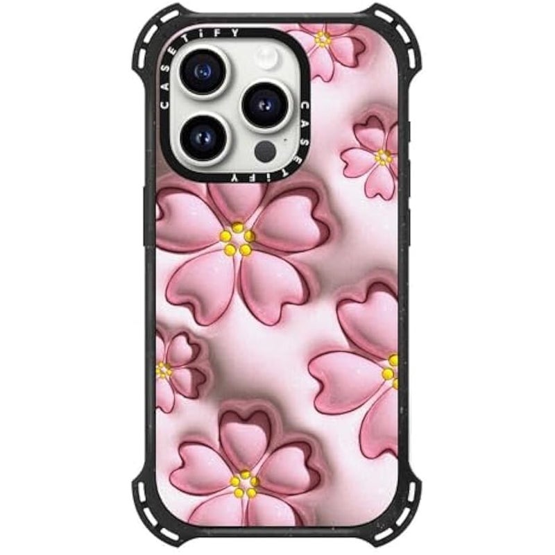 Casetify Bounce iPhone 15 Pro Case 【6X Military Grade Drop Tested / 21.3ft Drop Protection/Compatible with Magsafe】 - Sakura - Triple Black - Image 3