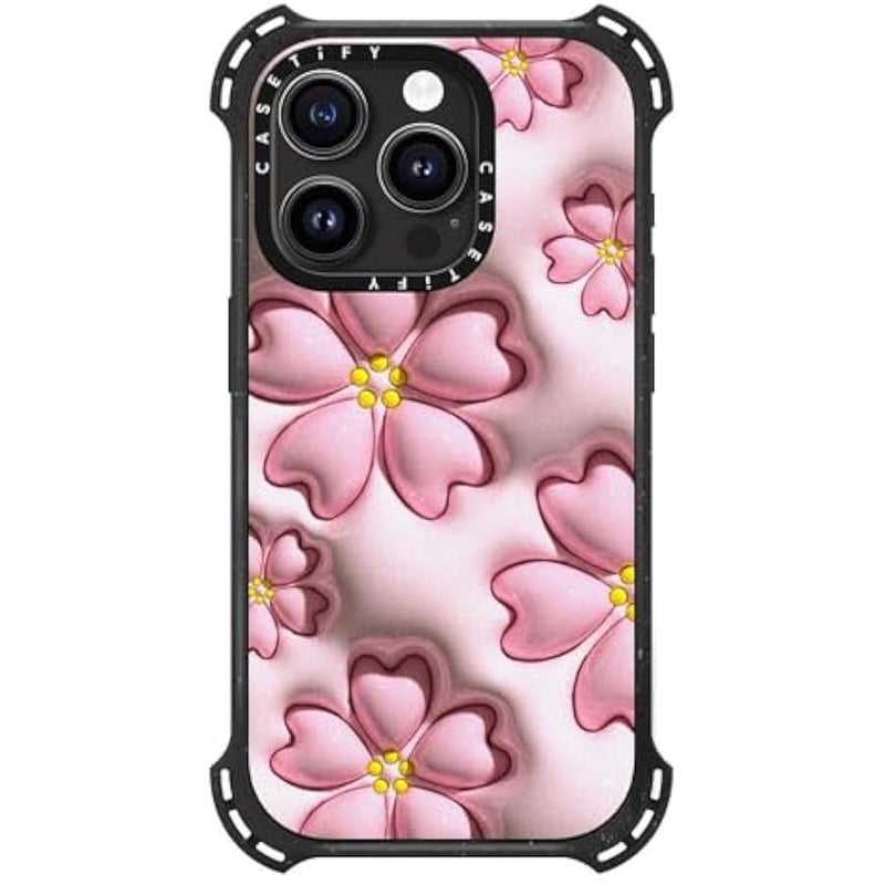 Casetify Bounce iPhone 15 Pro Case 【6X Military Grade Drop Tested / 21.3ft Drop Protection/Compatible with Magsafe】 - Sakura - Triple Black - Image 4