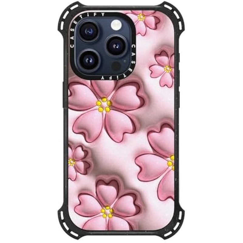 Casetify Bounce iPhone 15 Pro Case 【6X Military Grade Drop Tested / 21.3ft Drop Protection/Compatible with Magsafe】 - Sakura - Triple Black - Image 2