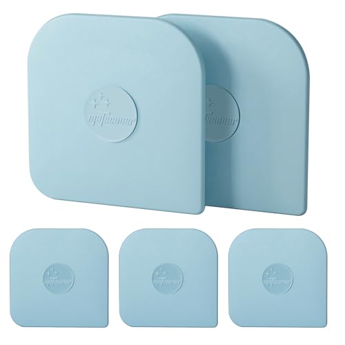 Matscover Pan Scraper, 5 Pcs Pot Scraper Plastic, Pot Scraper Non Scratch for Cast Iron, Pot and Pan Cleaning, Sturdy Scraper Kitchen Tool-Aqua - Image 1