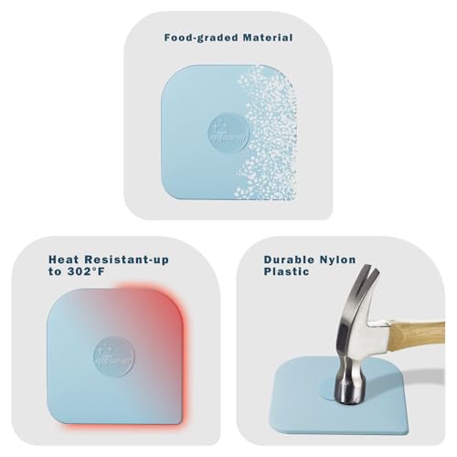 Matscover Pan Scraper, 5 Pcs Pot Scraper Plastic, Pot Scraper Non Scratch for Cast Iron, Pot and Pan Cleaning, Sturdy Scraper Kitchen Tool-Aqua - Image 5