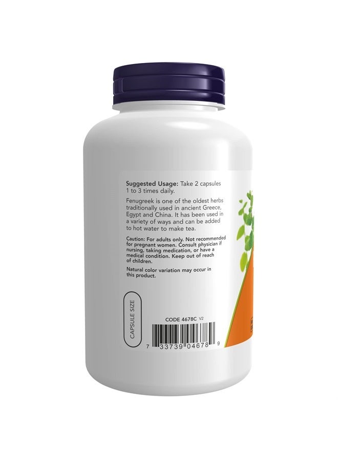 now Supplements, Fenugreek (Trigonella foenum-graecum) 500 mg, Herbal Supplement, 250 Veg Capsules - Image 3