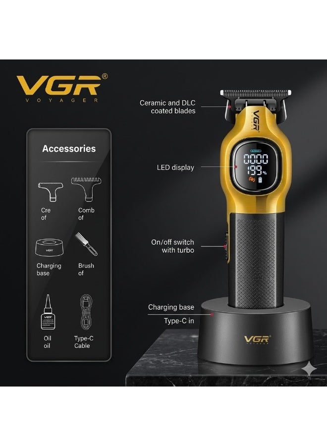 VGR The VGR V-886T is a professional-grade, high-performance hair trimmer that belongs to the heavy-duty "V-Series." It is particularly recognized for its Translucent housing (transparent body) that allows you to see the inner motor and circuitry, a popular trend in 2026 professional barbering tools. Cyber Crystal - Image 1