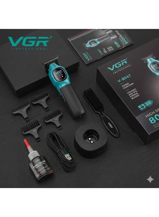 VGR The VGR V-886T is a professional-grade, high-performance hair trimmer that belongs to the heavy-duty "V-Series." It is particularly recognized for its Translucent housing (transparent body) that allows you to see the inner motor and circuitry, a popular trend in 2026 professional barbering tools. Cyber Crystal - Image 2