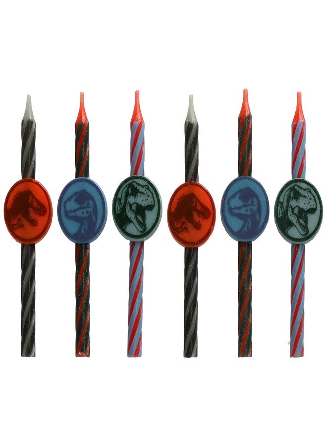 DecoPac Jurassic World Birthday Cake Candles | 6 Birthday Candles for Cake Decorations, Multicolored Striped Dinosaur Candles, Cake Toppers for Jurassic World Party - Image 5