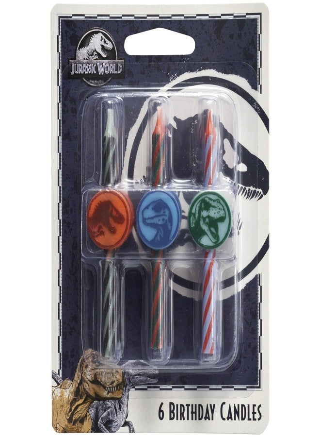 DecoPac Jurassic World Birthday Cake Candles | 6 Birthday Candles for Cake Decorations, Multicolored Striped Dinosaur Candles, Cake Toppers for Jurassic World Party - Image 4