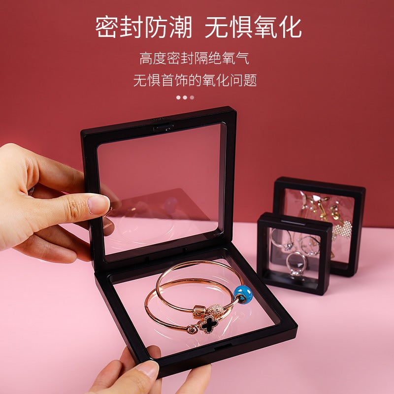 Generic Wen Jian professional jewelry suspension display box supply PE film packaging plastic jewelry jewelry packaging box Black