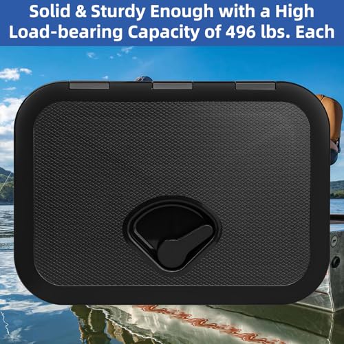 CLLOMAGY Marine Boat Hatch Deck Cover Lid,Marine Deck Access Hatch & Lid,10.63” X 14.76” Black Rectangle Boat Access Door for Bass/John/Fishing/Skiff/Sailboat/Yacht,Waterproof Cover Easy to Install,1PCS - Image 3