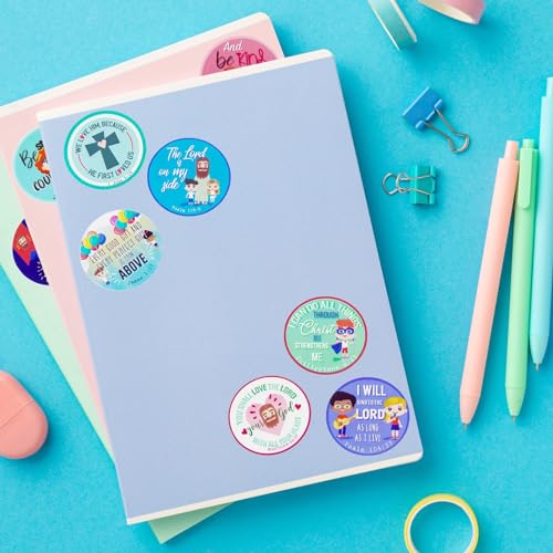Infinite Curiosity Bible Verse Sticker Roll - Religious Stickers for Kids - Sunday School Crafts - Scripture Bible Study Supplies - Bulk 1000 Roll & Sunday School Supplies - 1.5in Dia, 1000ct - Image 2