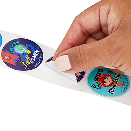 Infinite Curiosity Bible Verse Sticker Roll - Religious Stickers for Kids - Sunday School Crafts - Scripture Bible Study Supplies - Bulk 1000 Roll & Sunday School Supplies - 1.5in Dia, 1000ct - Image 5