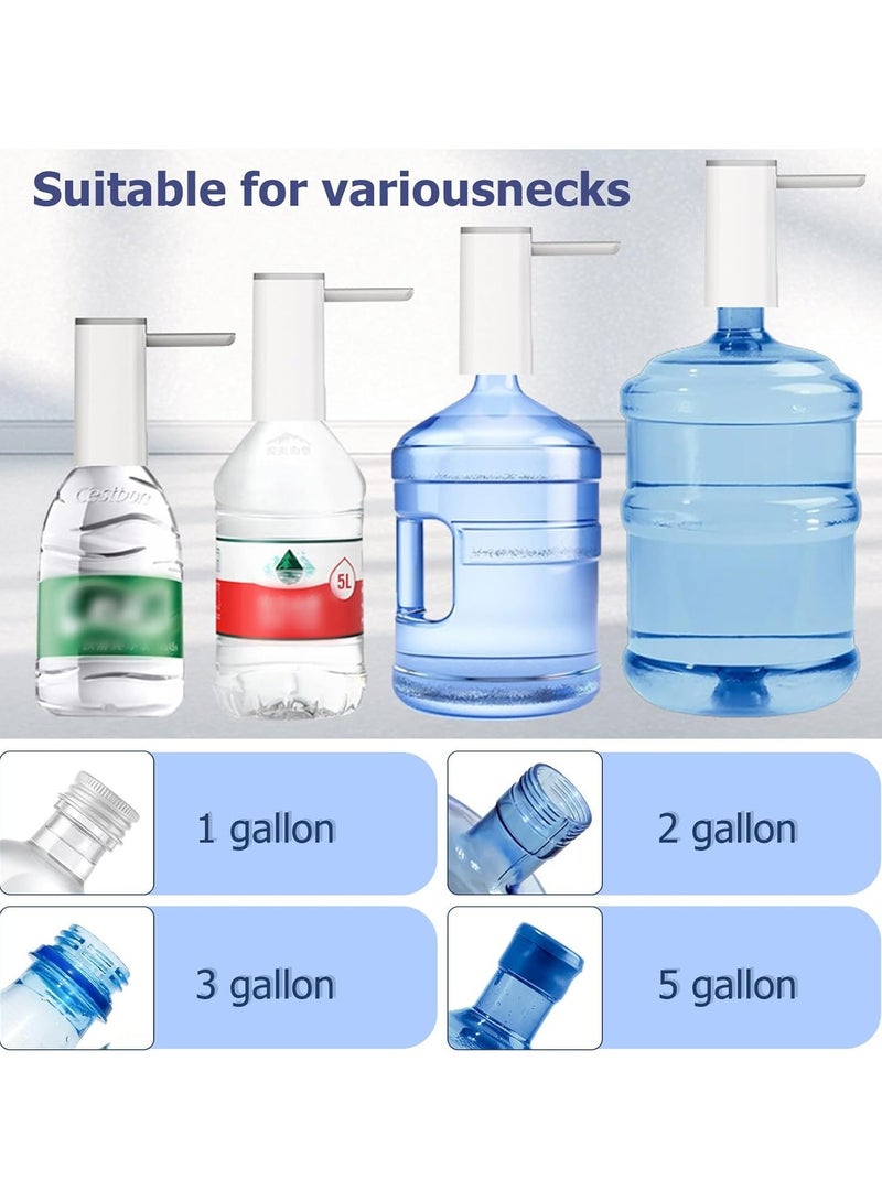 Electric Water Bottle Pump, 5-Gallon Water Bottle Dispenser with Display, Portable Electric Drinking Water Pump, Universal Automatic Water Pump, for Home Camping, 1200mah USB Charging White  - Image 2
