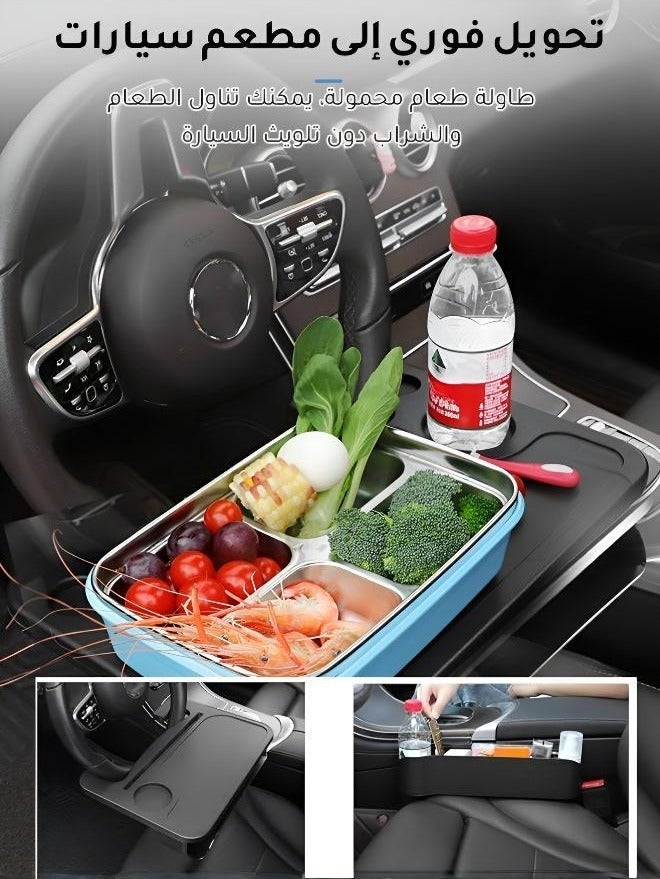 طاولة عجلة القيادة وصندوق تخزين المقعد للسيارة متعدد الوظائف 2 في 1 - Image 2