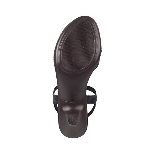Mochi Women's Black Faux Leather Comfy Fashion Sandals UK/7 EU/40 (33-1359) - Image 4