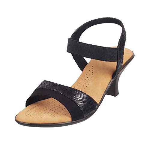 Mochi Women's Black Faux Leather Comfy Fashion Sandals UK/7 EU/40 (33-1359) - Image 1