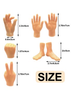 Y&D Tiny Finger Hands, Little Rubber Hand, Flat Hand Style Mini Realistic for Puppet Show, Party Favors, Games, Gag Performance, Kids(14 Pack)  - Image 5
