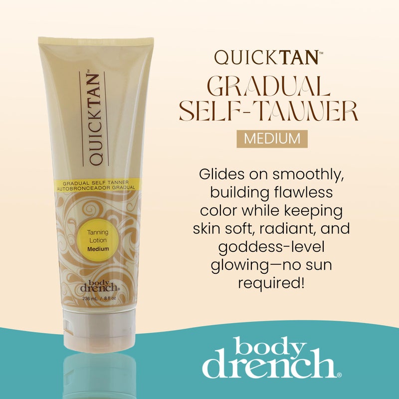 Body Drench Quick Tan Self Tanner Body Lotion â€“ Sunless Tanning Lotion for Women, Natural-Looking Self Tan, Medium, 8 fl oz - Image 3