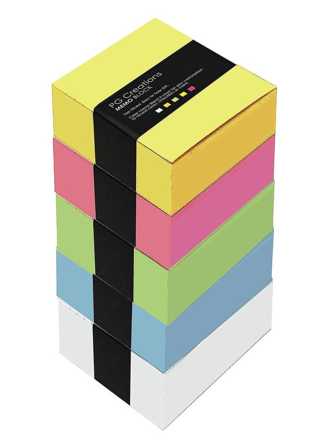 PG Creations Pocket Size, Pack of 5 Pads, Unruled Desk Writing Notepads, 58 Gsm Blank Plain Rough Paper Pad, 250 Sheets Per Pad, Small Writing Pads for Daily Notes, 4.25x4.25 Inch, Multi - Image 1