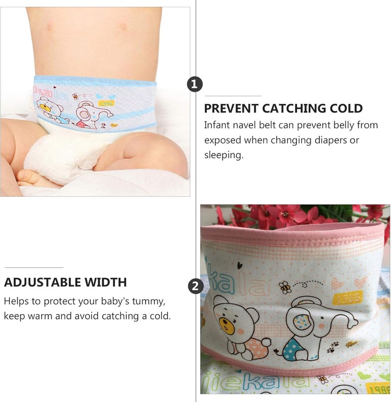 EXCEART 4pcs Baby Umbilical Hernia Belt Baby Belly Button Cord Band Infant Belly Wrap Adjustable Navel Belly Band - Image 3