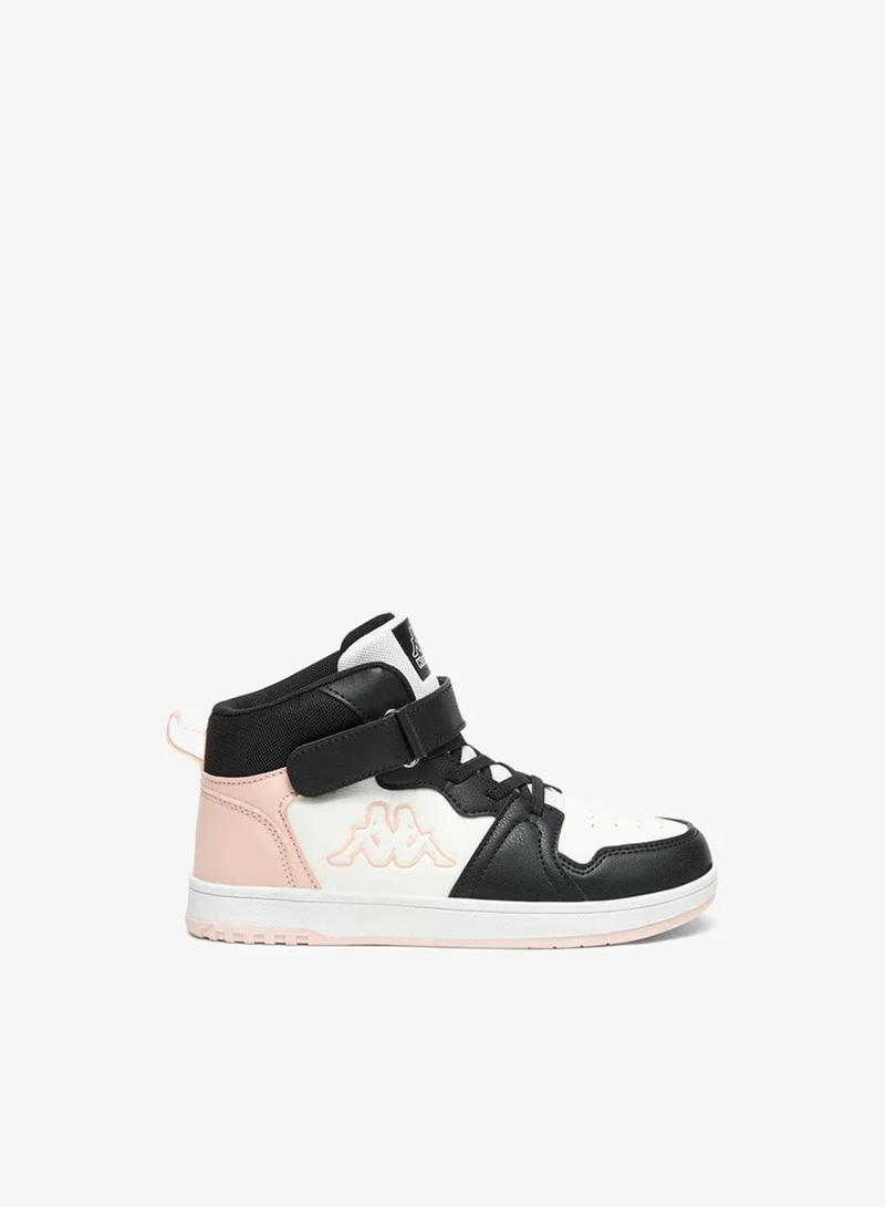 Kappa Girls' Colourblock High Top Sneakers with Hook and Loop Closure