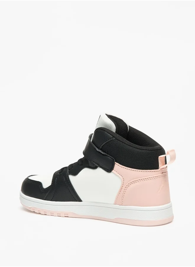 كابا Girls' Colourblock High Top Sneakers with Hook and Loop Closure