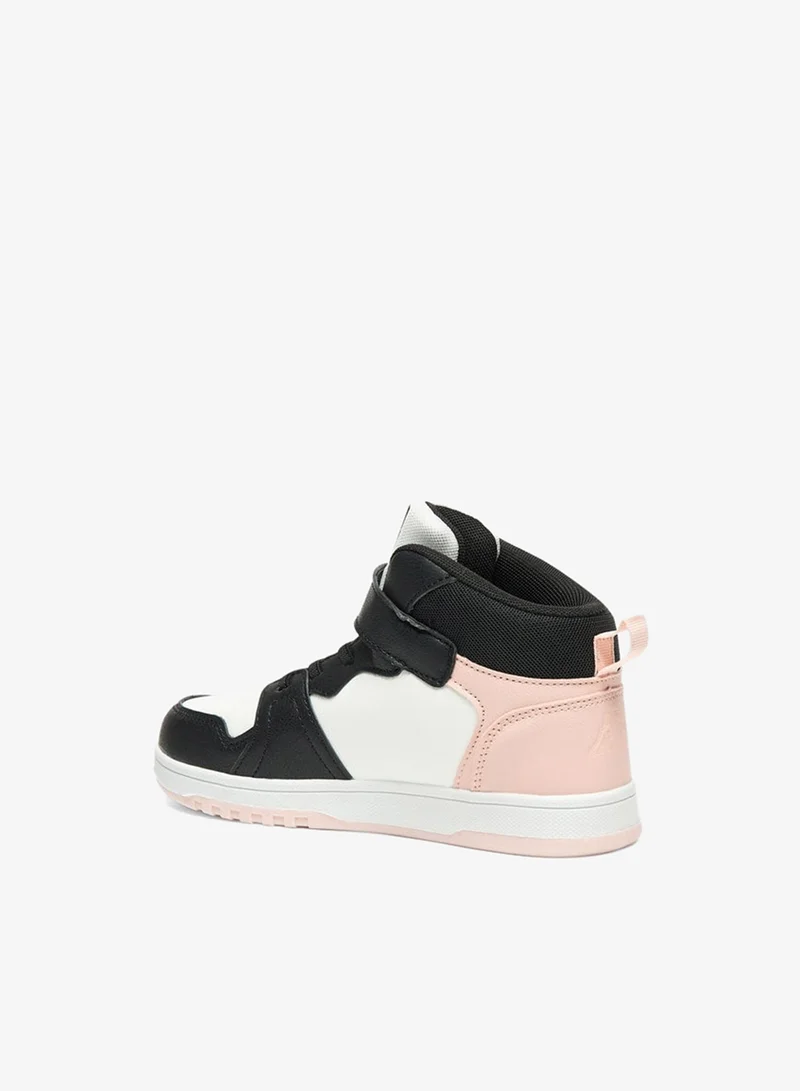 Kappa Girls' Colourblock High Top Sneakers with Hook and Loop Closure