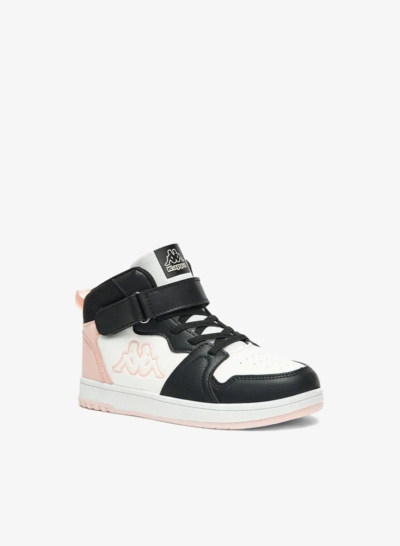 Kappa Girls' Colourblock High Top Sneakers with Hook and Loop Closure