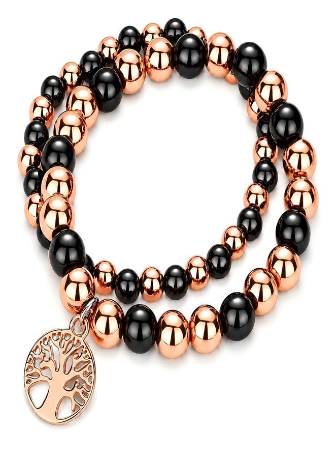 Fashtour Copper Beads Bracelet for Men & Women, Hematite Bracelet Jewelry - Image 1