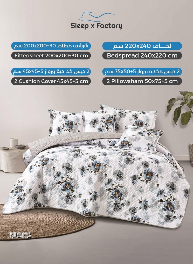 Sleep x Factory 6-Piece Double Compressed Comforter Set – Soft Microfiber Fabric – Elegant Design