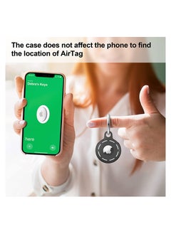 Generic AirTag Holder Soft Silicone Case 4 Pack with Keychain Accessories for Easy Attachment to Wallets Keys and Pet Collars Black  - Image 5