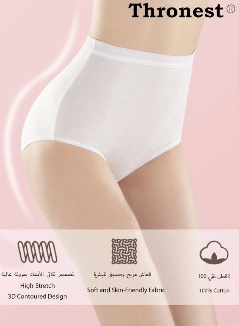 عرش ٥ قطع سراويل داخلية نسائية قطنية للاستعمال لمرة واحدة – مريحة وآمنة للسفر، النفاس، العمرة، والحج – تصميم عالي الخصر وتغليف صحي لكل قطعة - Image 3