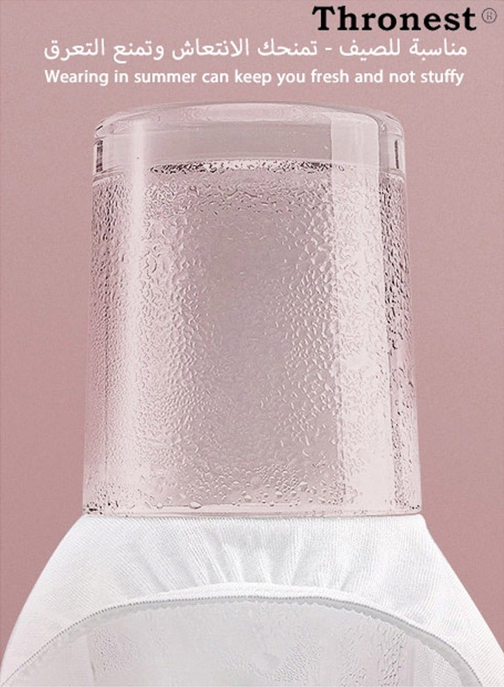 عرش ٥ قطع سراويل داخلية نسائية قطنية للاستعمال لمرة واحدة – مريحة وآمنة للسفر، النفاس، العمرة، والحج – تصميم عالي الخصر وتغليف صحي لكل قطعة - Image 5