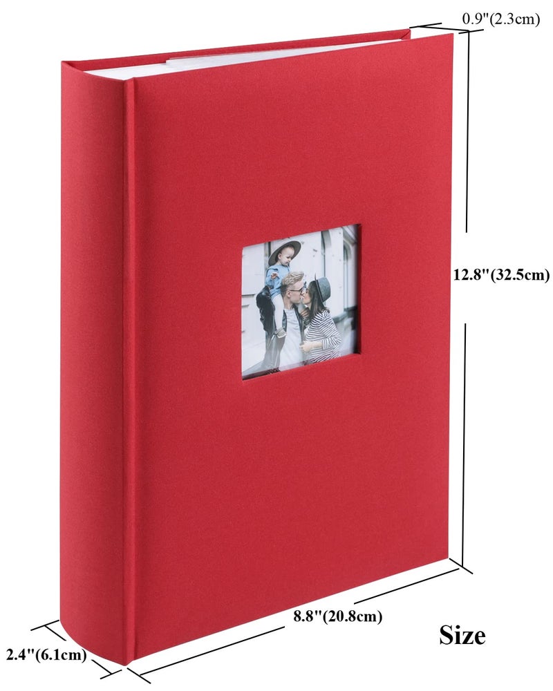 1DOT2 Photo Album 4x6 Hold 402 Photos with Memo Slip-in Pockets Photo Book  Linen Cover Picture Photo Albums with Writing Space for Wedding Family Baby Vacation Mother's Day Red - Image 5