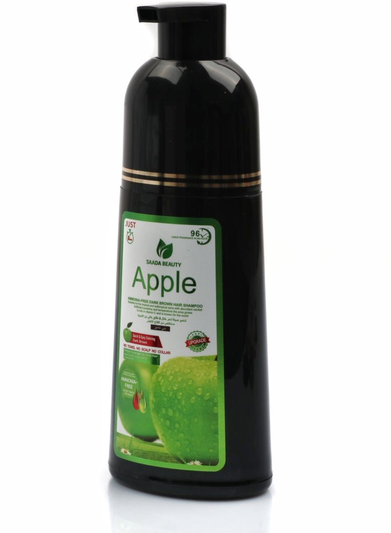 سعادة بيوتي شامبو صبغة ابل بني غامق خالي من الامونيا مستخلص من التفاح الاخضر 400 مل - Image 3