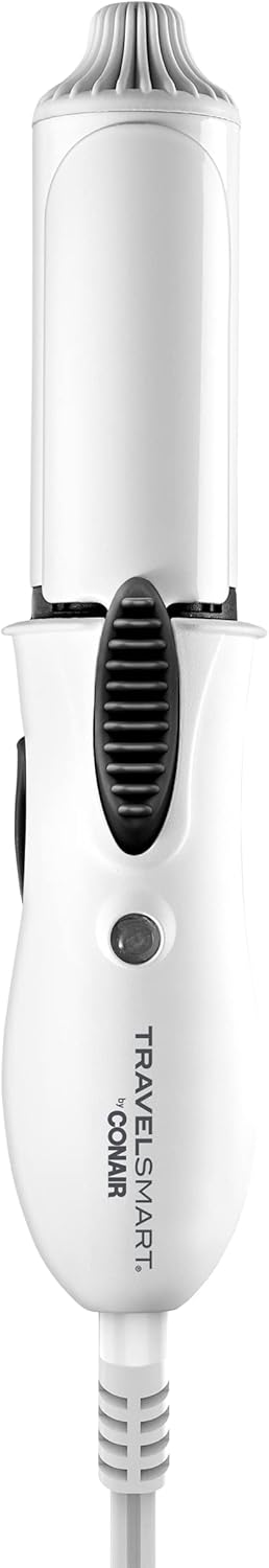 Conair Travel Curling Iron Mini 1 Inch Ceramic Curling Iron in White by Travel Smart