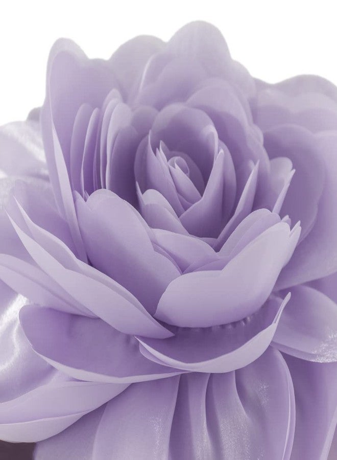 JWH 3D Flower Throw Pillow Covers Aesthetic Decorative Stereo Floral Accent Pillow Cases Round Cushion Rose Pillowcase for Bedroom Bed Couch Chair Car 12 Inch Lilac Purple - Image 3
