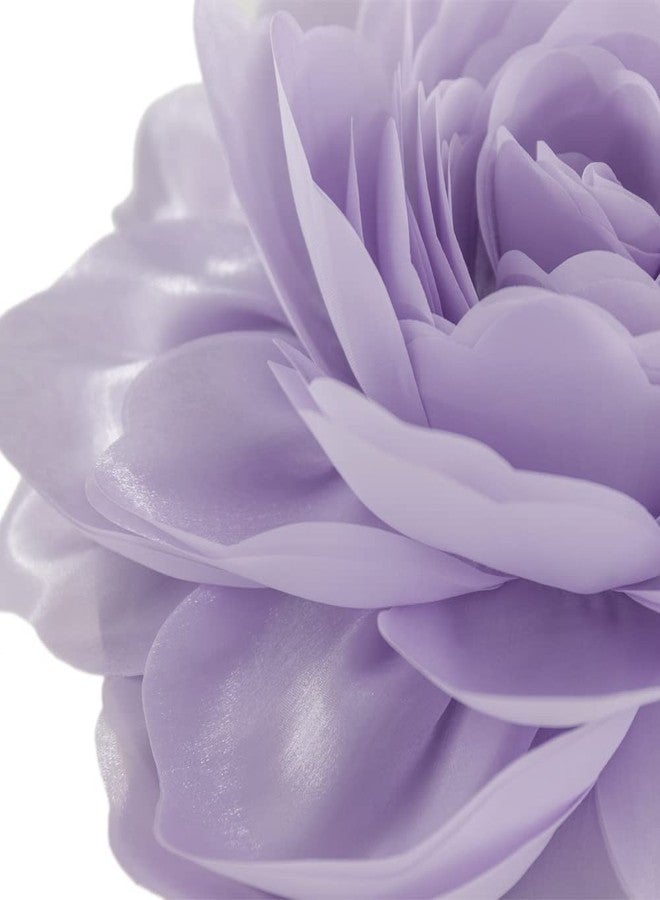 JWH 3D Flower Throw Pillow Covers Aesthetic Decorative Stereo Floral Accent Pillow Cases Round Cushion Rose Pillowcase for Bedroom Bed Couch Chair Car 12 Inch Lilac Purple - Image 4