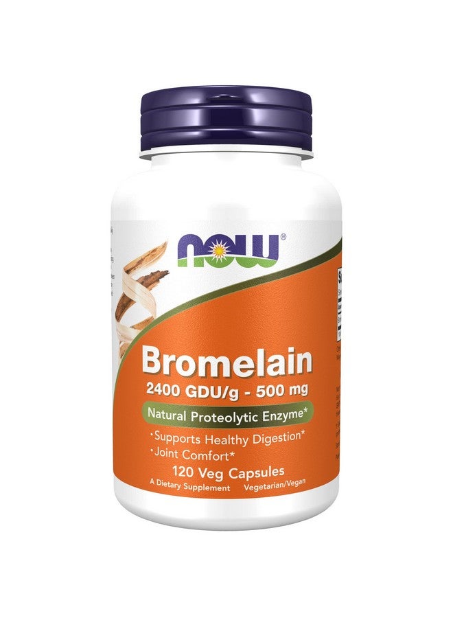 now Supplements Bromelain Natural Proteolytic Enzyme 2400 GduG 500 Mg Natural Proteolytic Enzyme* 120 Veg Capsules - Image 1
