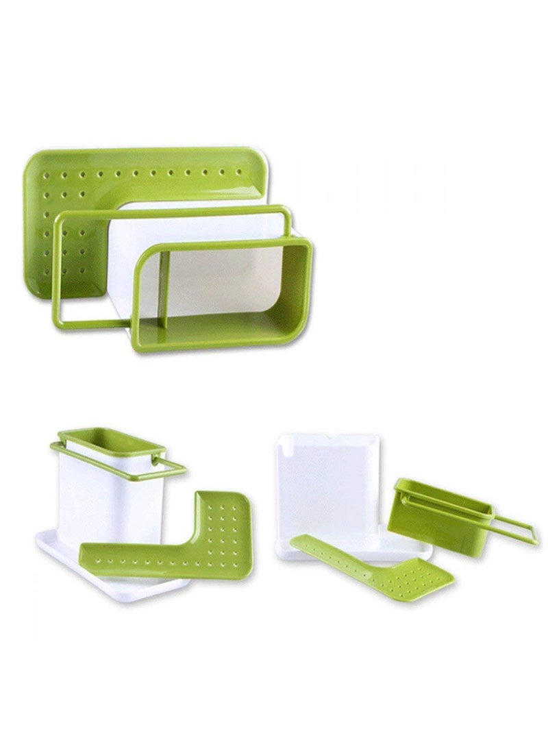 ATOM - Atom 3 in 1 Kitchen Sink Storage Solution for Dish Soap, Brushes, Cloths, Sponges, and More - (Pack of 1, Plastic, Multi-Tier Shelf) - Image 1