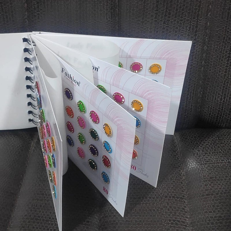 ATCUSA Lady Fashion Premium Spiral Book Round Multicolored Bindi with Crystals - Temporary Tattoo/Body Art/Jewel - Various Sizes 8mm - 80 Bindis - Image 3