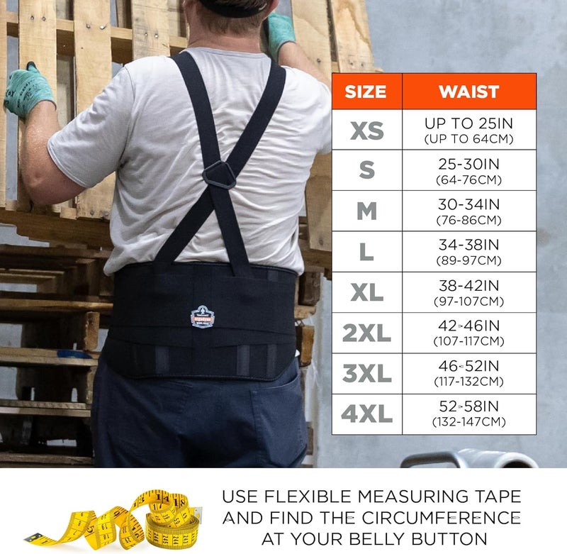 Ergodyne ProFlex 1600 Back Support Brace with 9" Extended Support and High Cut Front for Enhanced Mobility - Black - Image 5