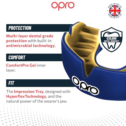 OPRO Instant Custom-Fit Mouthguard – Dentist Level Gum Shield Adult and Kids – OPRO Mouth Guard Boxing and MMA, Self-Fit Gum Shield Rugby – Maximum Protection with Dental Warranty (Dark Blue/Green) - Image 3