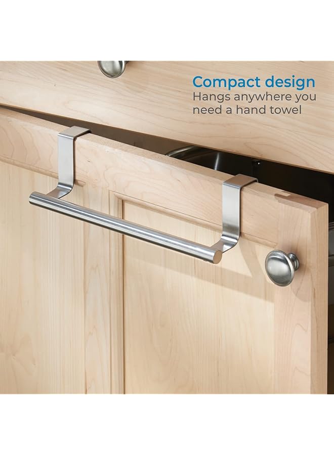 InterDesign Forma Metal Over The Cabinet Towel Bar Hand Towel And Washcloth Rack For Bathroom And Kitchen 9.25 Inch X 2.5 Inch X 2.5 Inch Stainless Steel - Image 3