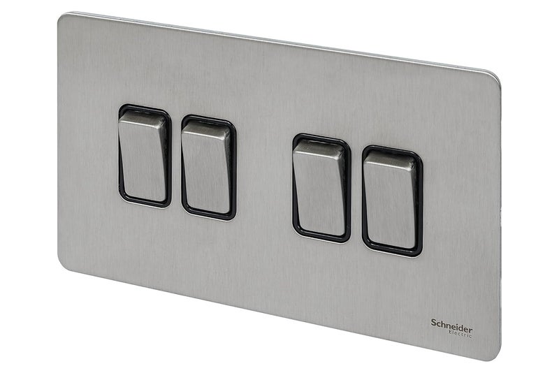 Schneider Electric 4-Gang Screwless Flat Plate Switch - Image 2