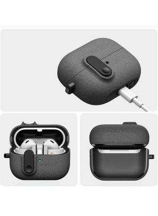 Lock Case [LED visible] designed for Samsung Galaxy Buds 3 Pro Case and Galaxy Buds 3/Galaxy Buds 3 FE case, frosted material texture supports wireless charging - frosted ash - view 5