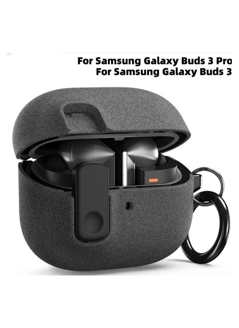 Generic - Lock Case [LED visible] designed for Samsung Galaxy Buds 3 Pro Case and Galaxy Buds 3 case, frosted material texture supports wireless charging - frosted ash - Image 1