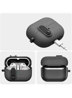 Generic Lock Case [LED visible] designed for Samsung Galaxy Buds 3 Pro Case and Galaxy Buds 3 case, frosted material texture supports wireless charging - frosted ash  - Image 3