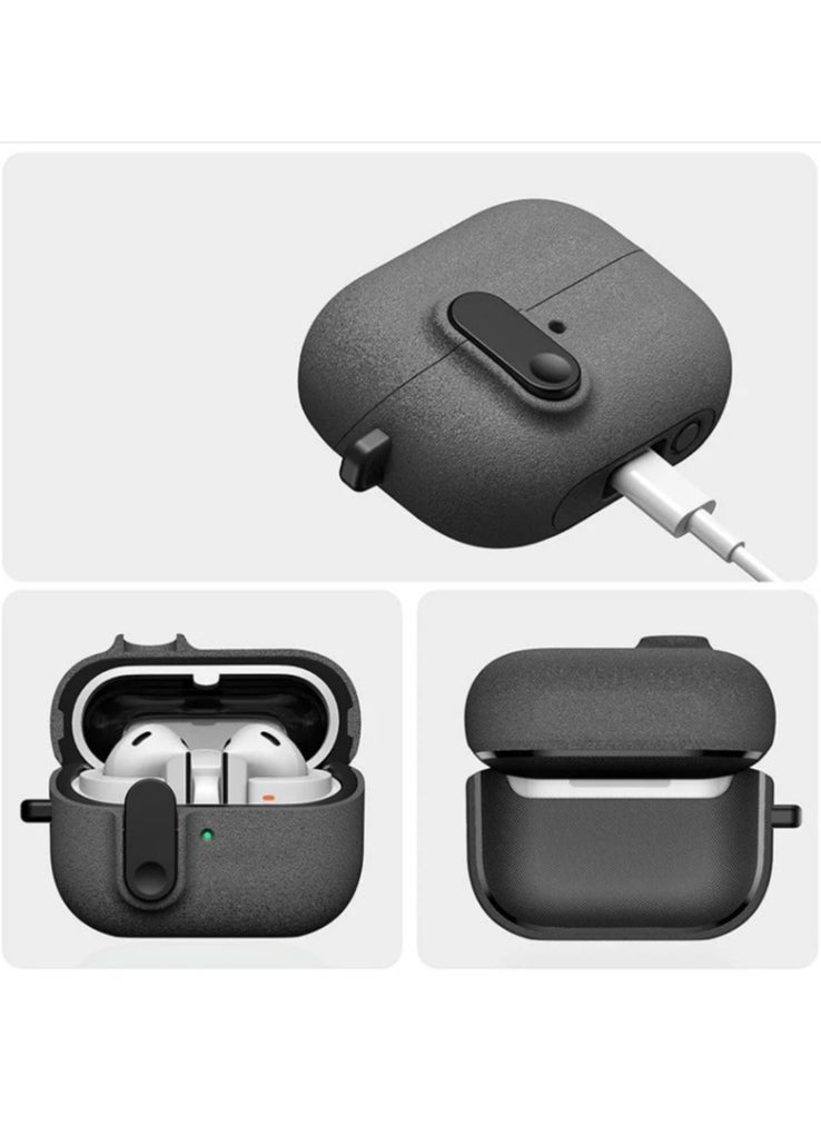 Generic - Lock Case [LED visible] designed for Samsung Galaxy Buds 3 Pro Case and Galaxy Buds 3 case, frosted material texture supports wireless charging - frosted ash - Image 1